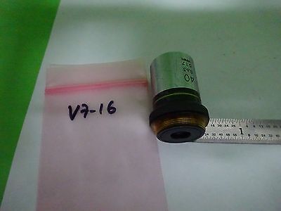 MICROSCOPE PART OBJECTIVE OLYMPUS JAPAN 40X OPTICS AS IS BIN#V7-16