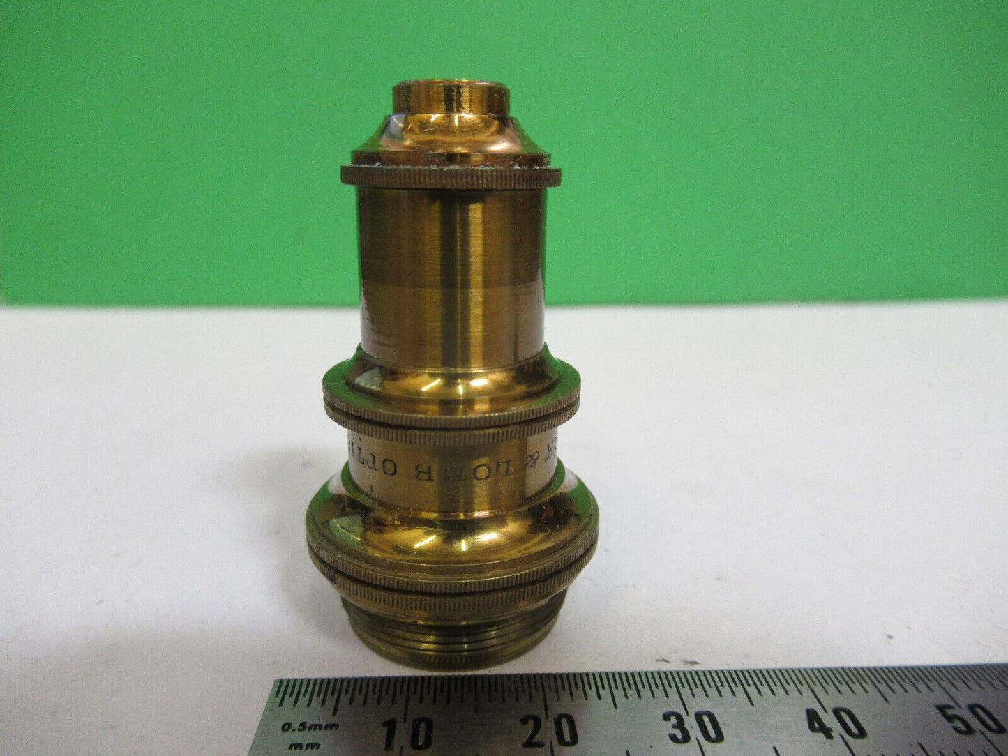 ANTIQUE BRASS BAUSCH LOMB OBJECTIVE 1/4 MICROSCOPE PART AS PICTURED &83-FT-08