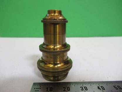 ANTIQUE BRASS BAUSCH LOMB OBJECTIVE 1/4 MICROSCOPE PART AS PICTURED &83-FT-08