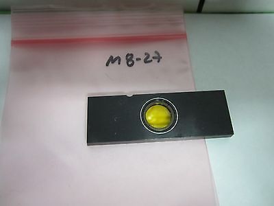 MICROSCOPE PART YELLOW FILTER SLIDE OPTICS AS IS BIN#M8-27