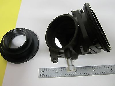 MICROSCOPE PART ILLUMINATOR + IRIS MIRROR LEITZ GERMANY OPTICS AS IS BIN#Q2-10