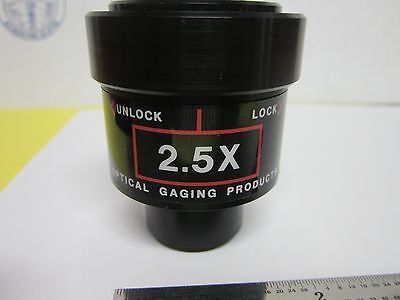 MICROSCOPE OBJECTIVE OPTICAL GAGING PRODUCTS 2.5X OPTICS AS IS BIN#G9-14