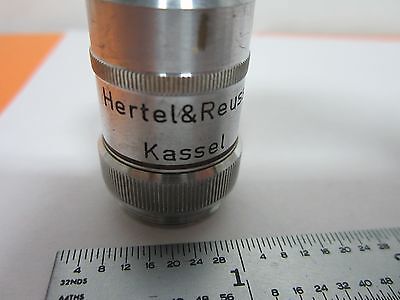 MICROSCOPE PART OBJECTIVE HERTEL KASSEL 45X OPTICS AS IS BIN#K9-46-D