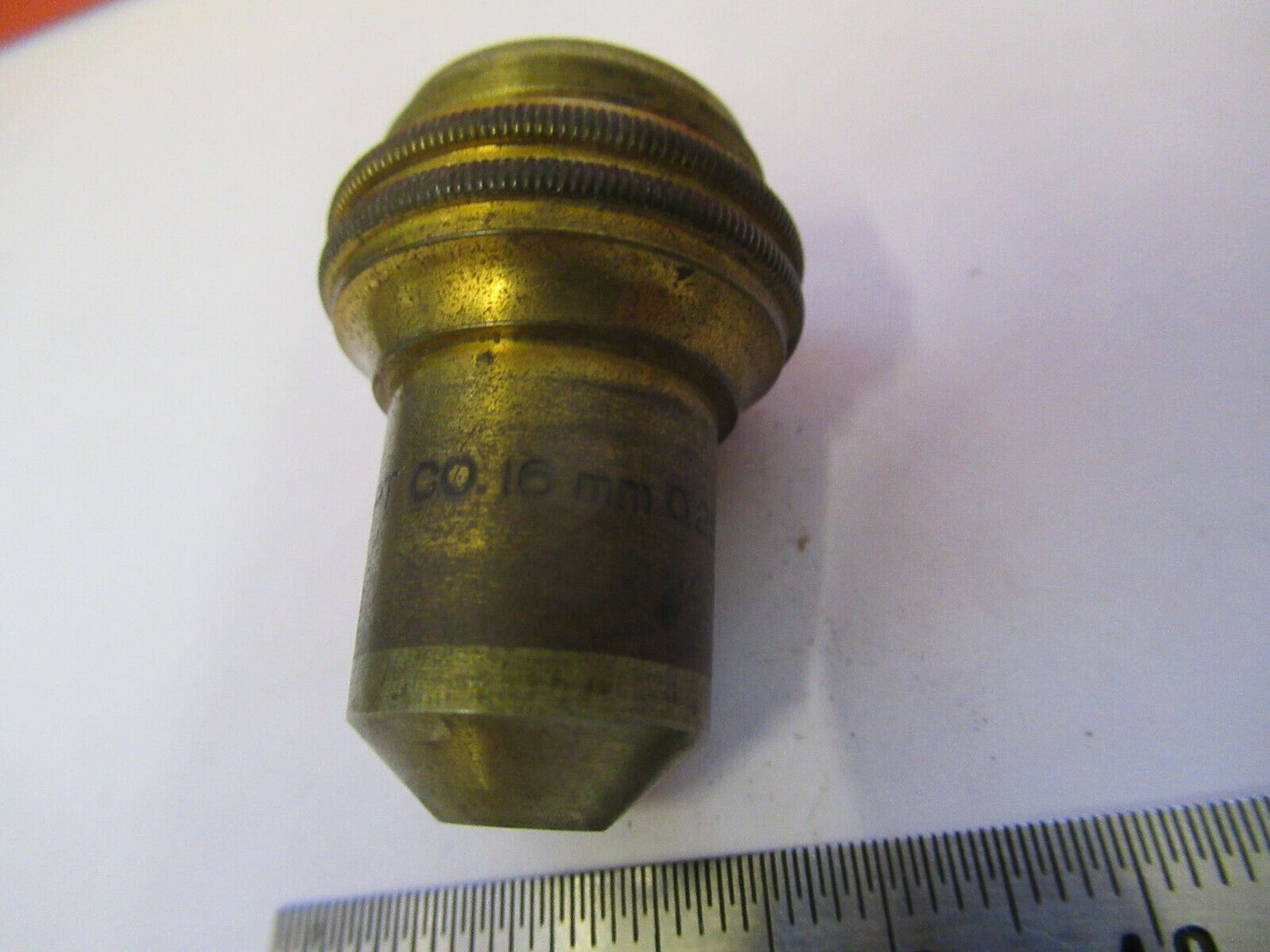 ANTIQUE BRASS BAUSCH LOMB OBJECTIVE 10X MICROSCOPE PART AS PICTURED &Q4-A-32