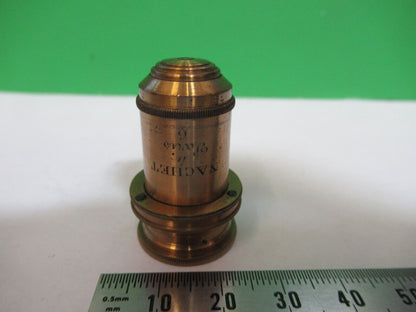 RARE ANTIQUE BRASS NACHET PARIS OBJECTIVE MICROSCOPE PART AS PICTURED &P2-B-67