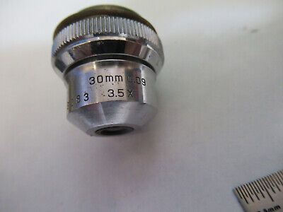 VINTAGE OBJECTIVE BAUSCH LOMB 3.5X OPTICS MICROSCOPE PART AS PICTURED &A9-B-16