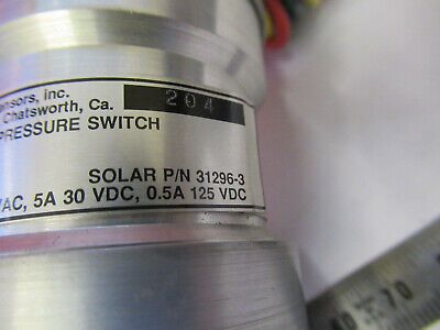 AIRCRAFT PRESSURE SWITCH CCS CUSTOM CONTROL SOLAR 31296-3 AS PICTURED &FT-5-C