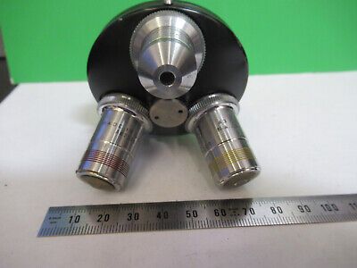 AO SPENCER NOSEPIECE + OBJECTIVES LENSES MICROSCOPE PART AS PICTURED &3-C-19