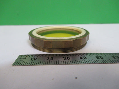 LARGE OPTICAL YELLOW GLASS FILTER OPTICS AS PICTURED &W9-B-47