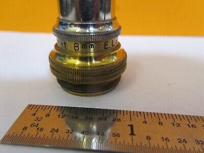 ANTIQUE ERNST LEITZ 8mm APO OBJECTIVE MICROSCOPE OPTICS AS PICTURED &A3-B-77