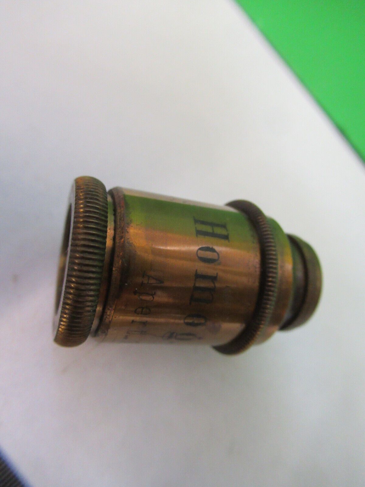 ANTIQUE BRASS REICHERT AUSTRIA OBJECTIVE RARE MICROSCOPE PART AS PICTURED 5-B-13