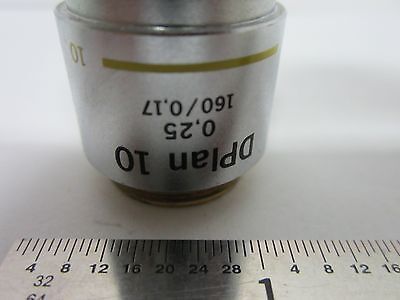 MICROSCOPE OBJECTIVE OLYMPUS DPLAN 10X OPTICS AS IS BN#F5-19