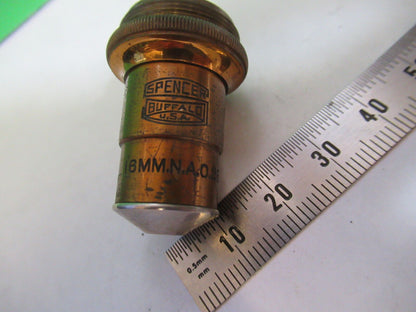 ANTIQUE BRASS OBJECTIVE SPENCER 10X  MICROSCOPE OPTICS AS PICTURED Z7-FT-76