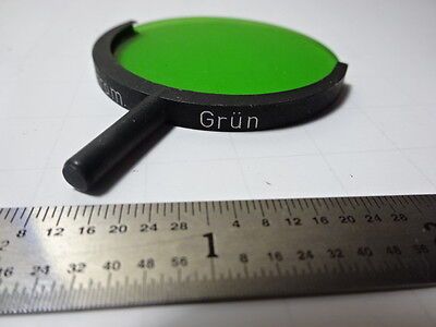 MICROSCOPE PART LEITZ GERMANY GREEN PANCHROM FILTER OPTICS AS IS B#AE-81