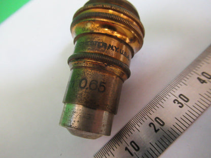 ANTIQUE BRASS BAUSCH LOMB  OBJECTIVE 43X MICROSCOPE PART AS PICTURED Z5-A-41