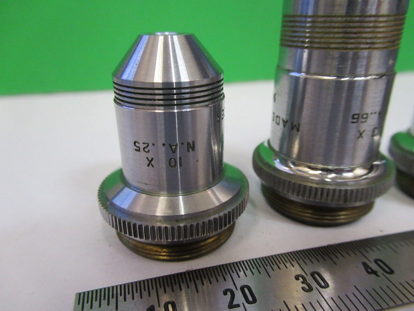 LOT OBJECTIVES 10X 43X 97X SPENCER MICROSCOPE PART AS PICTURED Q7-B-38