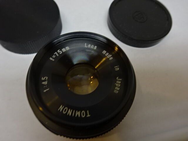 OPTICAL LENS TOMINON JAPAN F=75mm 1:4.5 POLAROID OPTICS AS IS #82-16