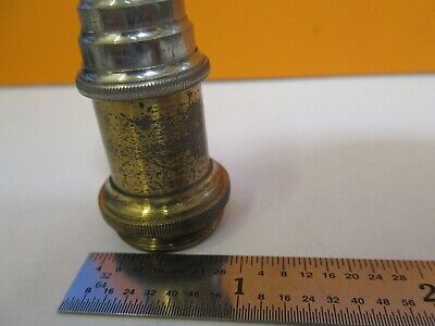 ANTIQUE BRASS ERNST LEITZ "7" OBJECTIVE MICROSCOPE PART AS PICTURED &7B-B-22