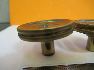 ANTIQUE BRASS SPENCER SET OF KNOBS ASSEMBLY MICROSCOPE PART AS PICTURED &F1-A-23