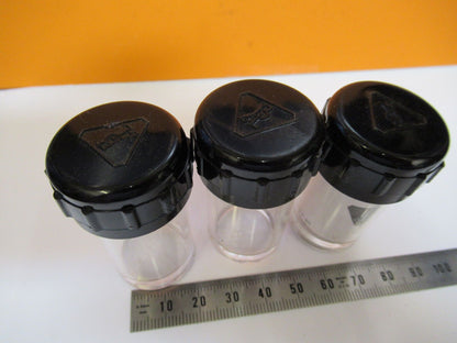 EMPTY PLASTIC CANISTERS LOT BAUSCH LOMB MICROSCOPE PART AS PICTURED Y2-A-14