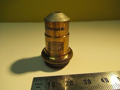 ANTIQUE BRASS OBJECTIVE SPENCER 10mm OPTICS MICROSCOPE as pictured &14-C-06