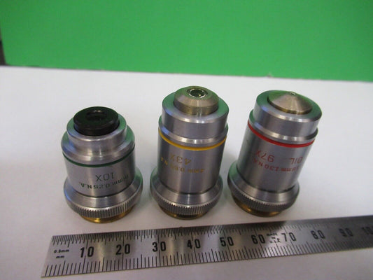 LOT OBJECTIVES BAUSCH LOMB INDUSTRIAL MICROSCOPE PART AS PICTURED Q7-B-10