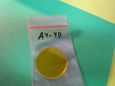 OPTICAL YELLOW FILTER MICROSCOPE OPTICS BIN#A4-40