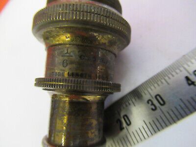 ANTIQUE BAUSCH LOMB "1/6" OBJECTIVE LENS MICROSCOPE PART AS PICTURED #aB7-A-14