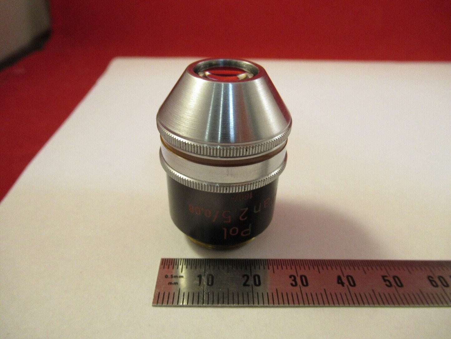 CARL ZEISS GERMANY POL OBJECTIVE 2.5X MICROSCOPE PART OPTICS AS PICTURED L1-A-05