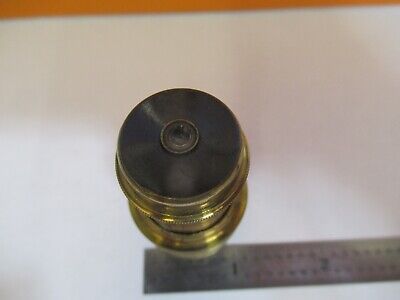 ANTIQUE VERY RARE BRASS OBJECTIVE UNKNOWN MICROSCOPE PART AS PICTURED &7B-B-39