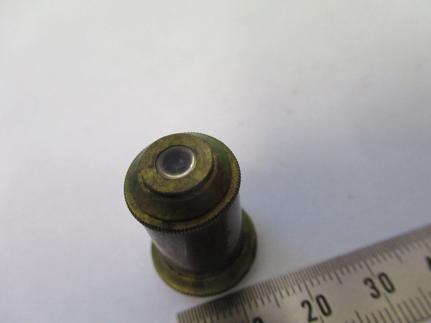 ANTIQUE BRASS RARE SMALL DIAMETER OBJECTIVE MICROSCOPE PART AS PICTURED Z4-B-90