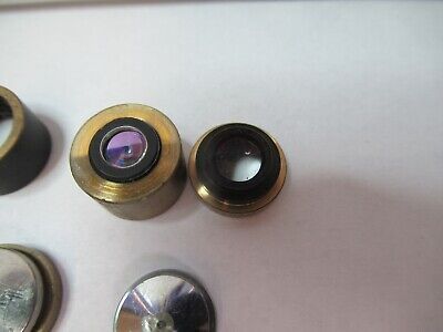 VINTAGE OBJECTIVE LENSES LOT OPTICS MICROSCOPE PART AS PICTURED &7B-B-169