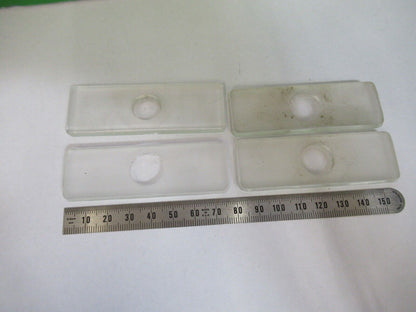 VINTAGE GLASS SLIDES LOT for liquids RARE THICK GLASS MICROSCOPE PART F8-B-15