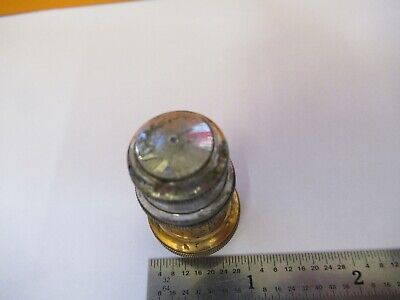 OBJECTIVE ANTIQUE BRASS LEITZ 100X OPTICS MICROSCOPE PART AS PICTURED &G1-A-75