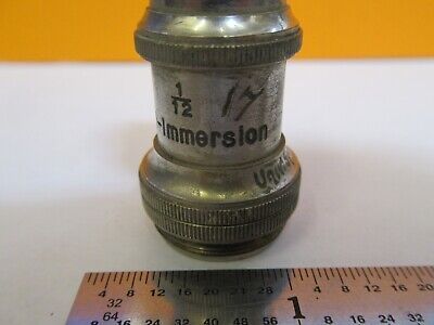 ANTIQUE BRASS UNKNOWN 1/12 OBJECTIVE MICROSCOPE PART AS PICTURED &7B-B-20