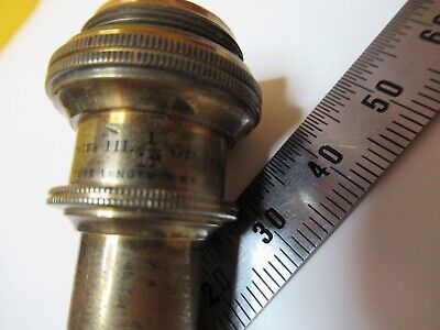 ANTIQUE BRASS OBJECTIVE BAUSCH LOMB 1/12 OPTICS MICROSCOPE as pictured &14-C-02