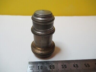 ANTIQUE OBJECTIVE BRASS LEITZ 1/12 OPTICS MICROSCOPE PART AS PICTURED &14-C-23