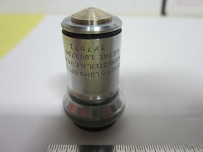 MICROSCOPE VINTAGE PART OPTICAL OBJECTIVE BAUSCH LOMB 97X OPTICS AS IS SK#E2-15