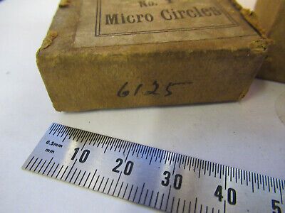 ANTIQUE MICRO CIRCLES LAMELLES OLD BOX MICROSCOPE PART AS PICTURED &F1-A-68