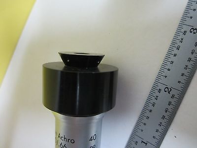 MICROSCOPE PART OBJECTIVE REICHERT 40X PLAN ACHRO OPTICS AS IS BIN#19V-B-36