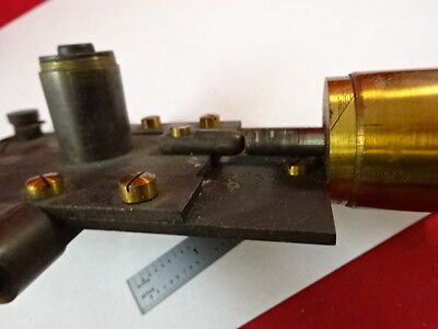 ANTIQUE BRASS MICROSCOPE PART LENS MICROMETER  OPTICS  #L9-B12