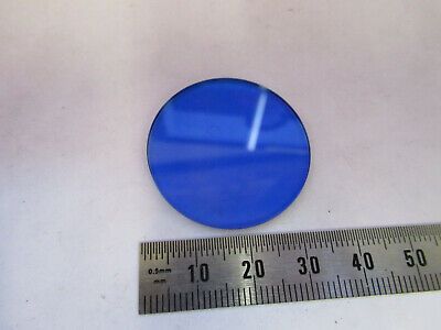 OPTICAL GLASS BLUE FILTER MICROSCOPE PART OPTICS AS PICTURED #93-A-36