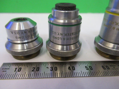 LOT 4 EA MICROSCOPE OBJECTIVE LENSES BAUSCH LOMB 3.5 10X 43X 97X OPTICS #P8-B-08