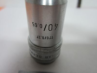 LEITZ WETZLAR GERMANY 40X OBJECTIVE MICROSCOPE OPTICS BIN#J7-15