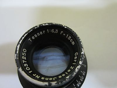 MICROSCOPE PART CARL ZEISS LENS TESSAR + IRIS OPTICS AS PICTURED BIN#T7-22