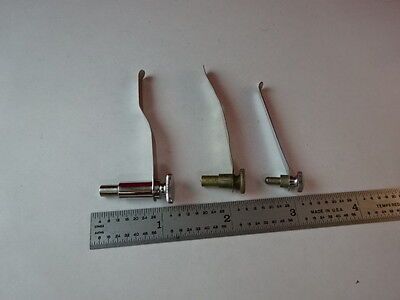 LOT 3 EA CLIPS FOR MICROSCOPE STAGE PART AS IS &2-A-23