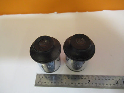 ANTIQUE PAIR SPENCER EYEPIECE 10X OPTICS MICROSCOPE PART AS PICTURED &A4-A-24