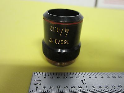 MELLES GRIOT OBJECTIVE 4X MICROSCOPE OPTICS AS IS BIN#A1-T-84