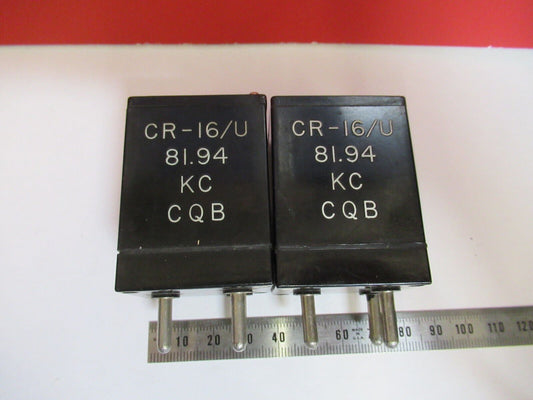 ANTIQUE QUARTZ CRYSTAL 81.94 PAIR FREQUENCY CONTROL RADIO AS PICTURED Q2-110