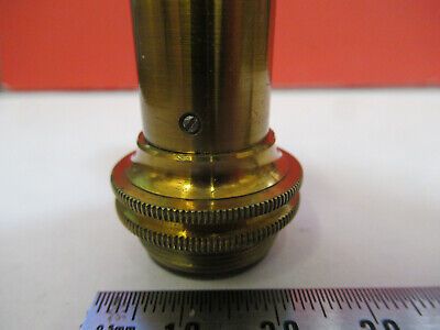 ANTIQUE BRASS LENS OPTICS OBJECTIVE MICROSCOPE PART LONDON AS PICTURED &87-FT-39